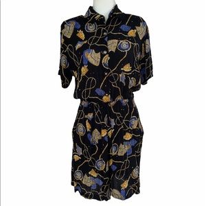 Vintage Raphael Brand Nautical Shell Print Romper Shorts